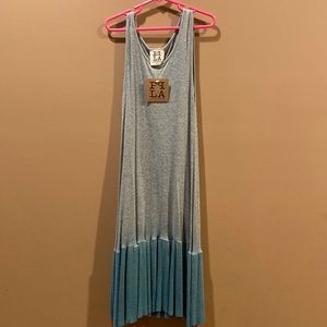 PPLA dress.  Gray and blue tank top dress size girls Small 7/8
